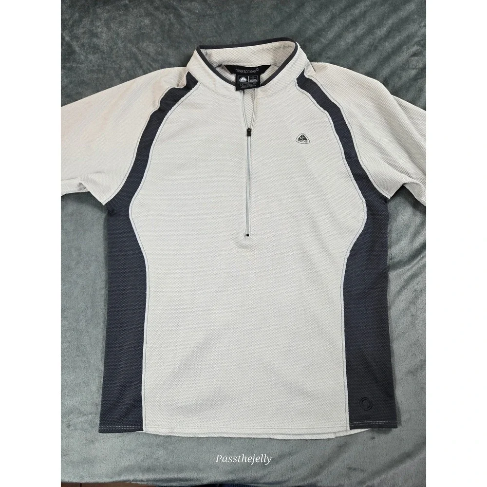 Y2K Nike Shirt Mens Medium 1/4 Zip ACG‎ Running Sphere Performance Blade Collar